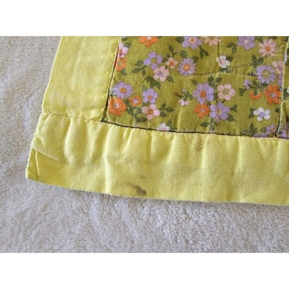 Vintage Beatrix Potter Peter Rabbit Baby Quilt Nursery Crib Blanket Yellow 57x44 - Picture 9 of 9